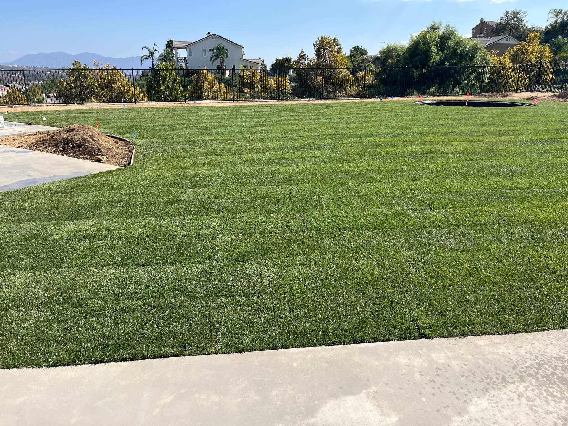 Gallery photos for Fresh Sod and Sprinkler Installation for a New Backyard Lawn: Image #1